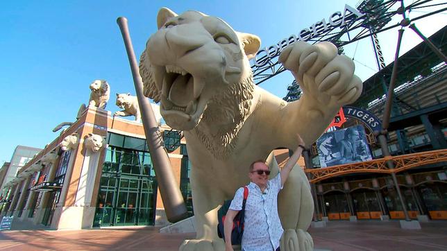Bild: SWR Gerhard macht Halt bei dem Baseballteam Detroits - den Detroit Tigers.