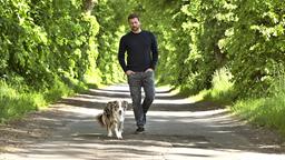 Psychologe Paul Winter (Christoph Schechinger) mit Therapiehündin Käthe (Hoonah)