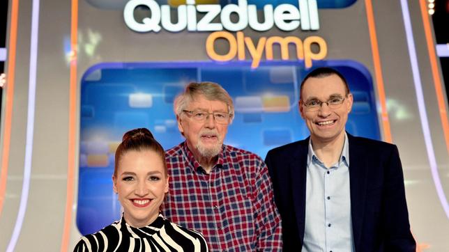 Bild: ARD/ITV Studios Quizduell-Olymp: Marie-Louise Finck, Prof. Eckhard Freise und Thorsten Zirkel
