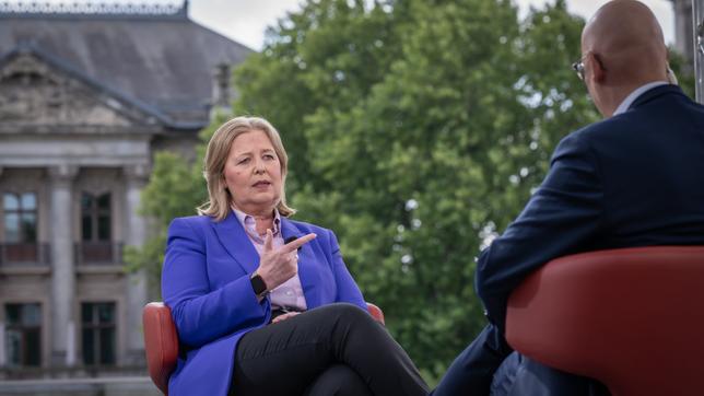 Bärbel Bas (SPD), Bundesministerin für Arbeit und Soziales, beim ARD-Sommerinterview 2025
