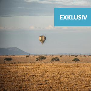Heißluftballon über der Serengeti