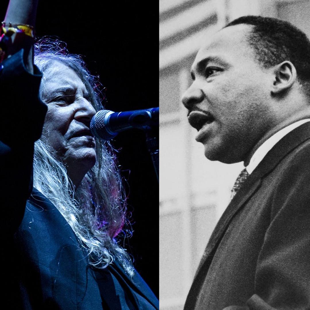 Die Collage zeigt Elly Beinhaus, Ricardo Simonetti, Patti Smith und Martin Luther King