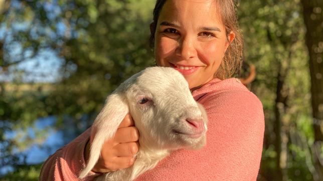 Ein Lamm hat Anschluss an die Herde verloren. Anna macht sich auf die Suche nach der Mutter.