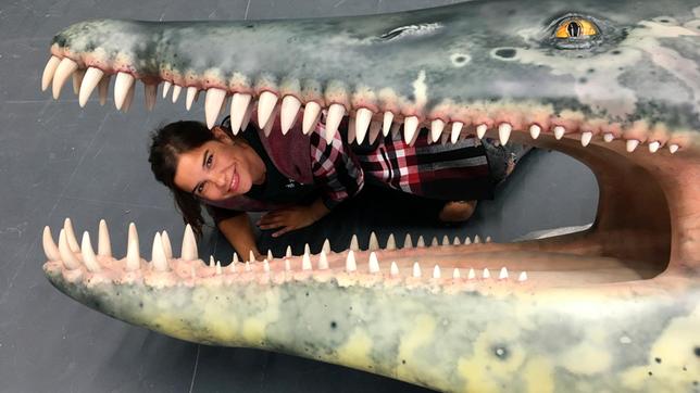 Bild: BR Anna könnte glatt in sein Maul passen. Der Liopleurodon wurde bis zu zwölf Meter lang.