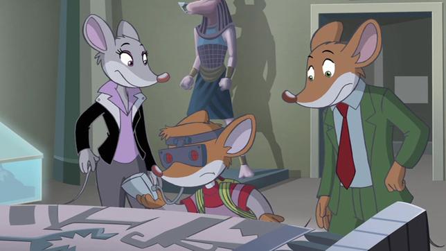Bild: HR Geronimo Stilton Folge 30 Die namenlose Mumie Geronimo, Thea und Benjamin