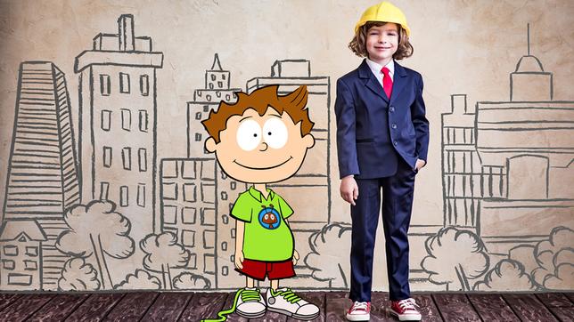 Bild: rbb/vision X Hallo Arbeit! 05.11.2016 Kindermagazin mit Knietzsche und Felix ARD-Themenwoche "Zukunft der Arbeit"