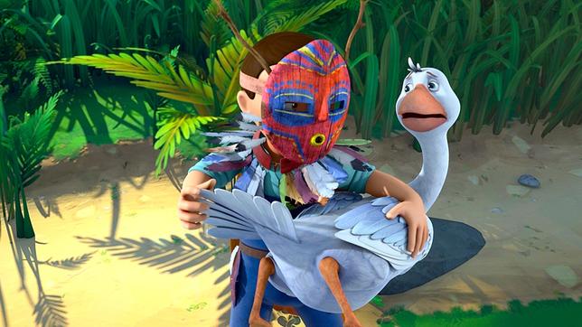Bild: BR/2016 Studio 100 Animation/Studio 100 NV Der fiese Martin schnappt sich Martin und sperrt ihn bei sich im Schuppen ein.