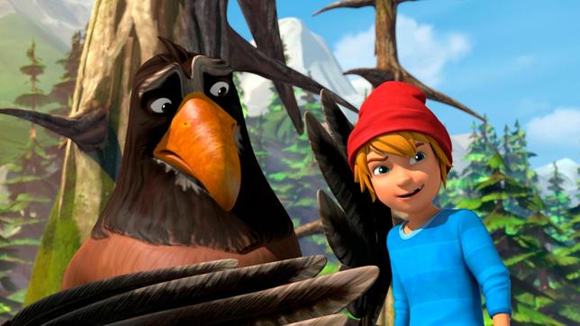 Bild: BR/2016 Studio 100 Animation/Studio 100 NV Nachdem Freddy mit Gorgo zusammengestoßen ist, glaubt er ein Storch zu sein.
