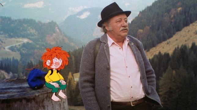 Pumuckl und Meister Eder auf einer Bergtour