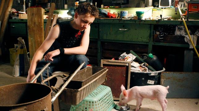 Bild: WDR/ARD/Frank Dicks Martin (Lucien le Rest) hat Rennschwein Rudi entführt.