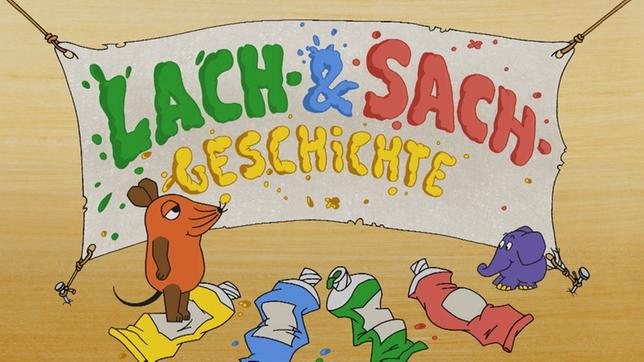 Bild: WDR Maus und Elefant mit Farbtuben vor einem Plakat