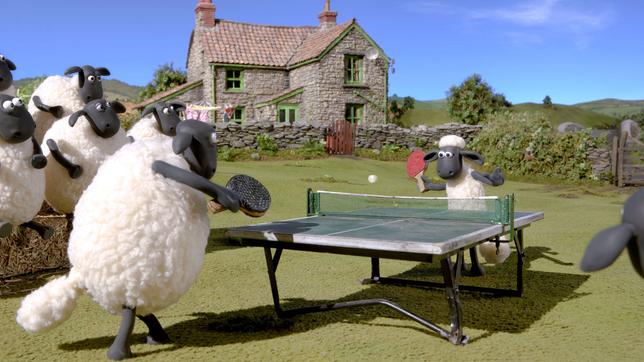 Bild: WDR/Aardman Animations Ltd./Luke Smith Shaun das Schaf Shaun das Meisterschaf Olympia Sport Folge 12 Tischtennis
