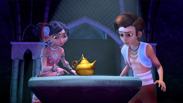 Sherazade und Aladin haben die Wunderlampe gefunden