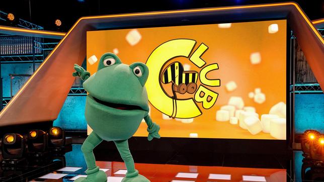 Bild: SWR/Christian Koch Maskottchen Günter Kastenfrosch freut sich auf Action, Spaß und jede Menge Spiele im Tigerenten Club!