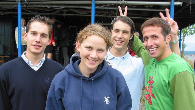 Bild: BR/megaherz Willi mit Lukas, Eva und Justus in Schloss Salem am Bodensee