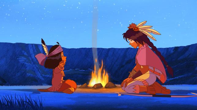 Bild: WDR/Ellipsanime Productions/Belvision Yakari und Freies Pferd am Feuer.