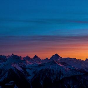 Abendstimmung in den Walliser Alpen, Schweiz, Wallis, Leukerbad