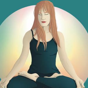 Grafik: eine Frau meditiert