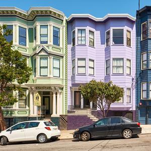 Bunte Wohnhäuser in Haight-Ashbury, San Francisco