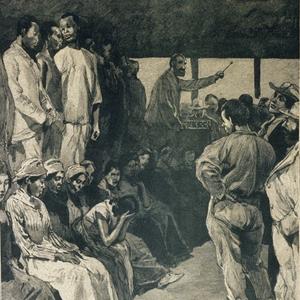 Un marché d'esclaves - Holzstich