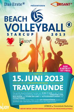 Bild: ARD Das Plakat zum Beachvolleyball-Starcup 2013