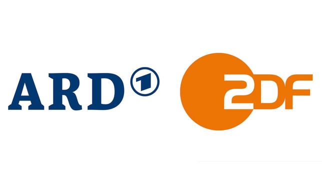 Die Logos von ARD und ZDF
