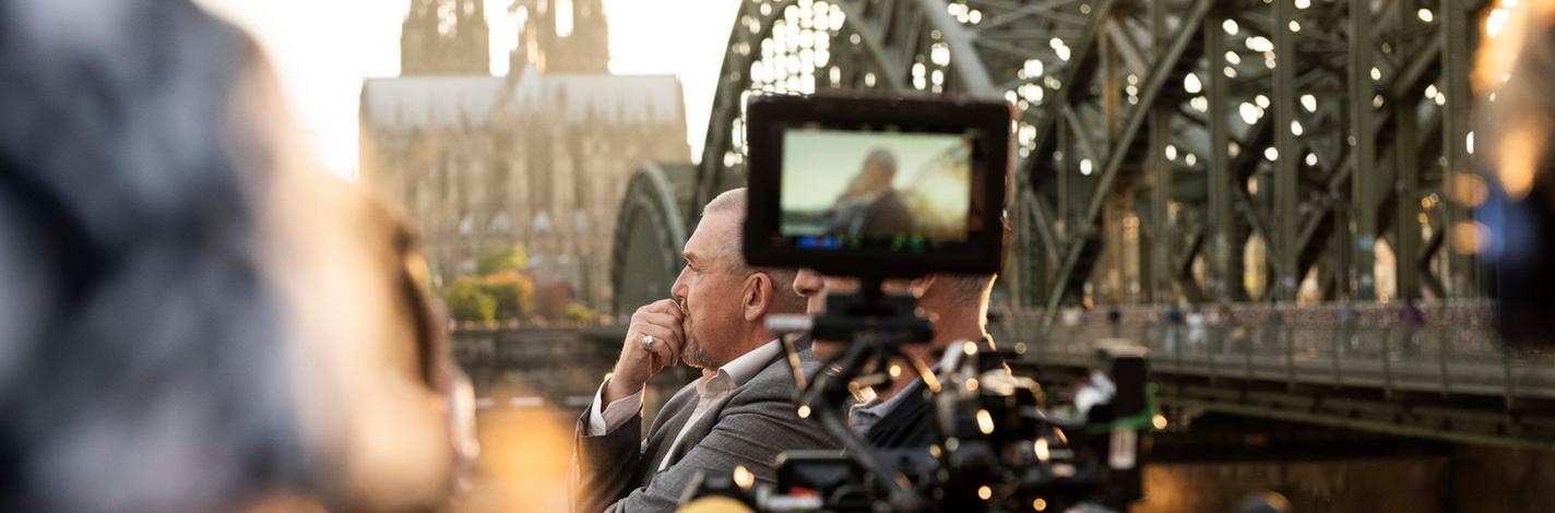 Dreharbeiten für eine Tatort-Produktion des WDR in Köln