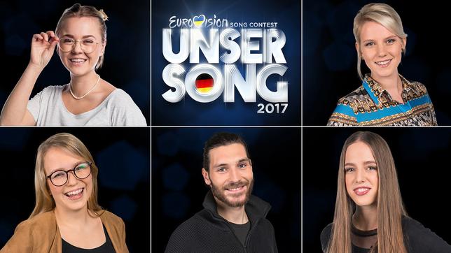 Axel Maximilian Feige, Felicia Lu Kürbiß, Helene Nissen, Levina und Yosefin  sind die Kandidaten, die am Donnerstag, 9. Februar 2017, beim deutschen Vorentscheid „Eurovision Song Contest – Unser Song 2017“ auf der Bühne stehen.