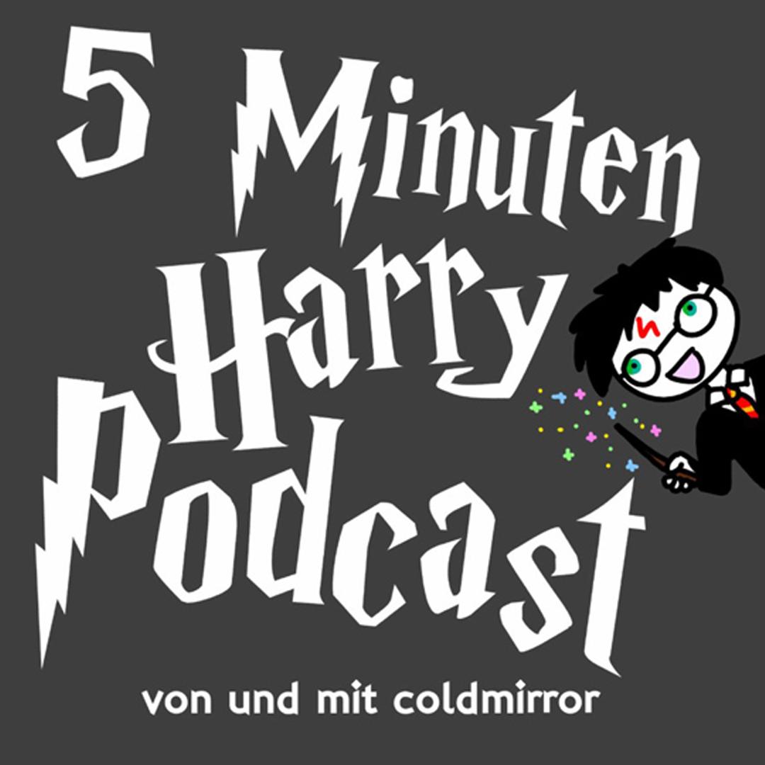 Das podcast cover von "Harry Podcast" mir dem Schriftzug und einem gezeichneten Harry Potter