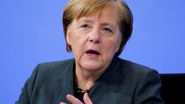 Bundeskanzlerin Angela Merkel (CDU) informiert in einer Pressekonferenz über die Ergebnisse der Bund-Länder-Beratungen zu den weiteren Corona-Maßnahmen