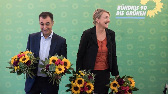 Die Bundesvorsitzenden der Grünen, Simone Peter und Cem Özdemir