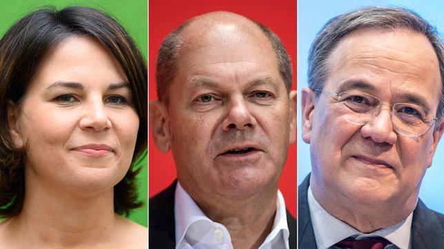 Bild: picture alliance/dpa In jeweils 75 Minuten haben Wählerinnen und Wähler die Möglichkeit, ihre Fragen an die Kanzlerkandidatin Annalena Baerbock (Bündnis 90/Die Grünen) und die Kanzlerkandidaten Olaf Scholz (SPD) und Armin Laschet (CDU) zu richten.