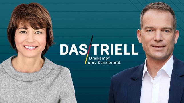 Das Erste und das ZDF präsentieren  am Sonntag, 12. September 2021 um 20:15 Uhr gemeinsam das Triell der Kanzlerkandidaten von CDU/CSU und SPD sowie der Kanzlerkandidatin von Bündnis 90/Die Grünen. Die 90-minütige Live-Sendung wird von Maybrit Illner (ZDF) und ARD-Chefredakteur Oliver Köhr moderiert.