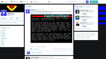 Bild: ARD-Text Zeitreise zum Mauerfall im ARD-Text