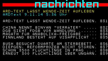 Bild: ARD-Text Zeitreise zum Mauerfall im ARD-Text