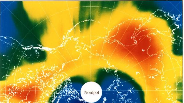 Satellitenbild von 1996 "Ozonloch"