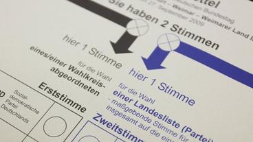 Stimmzettel der Bundestagswahl