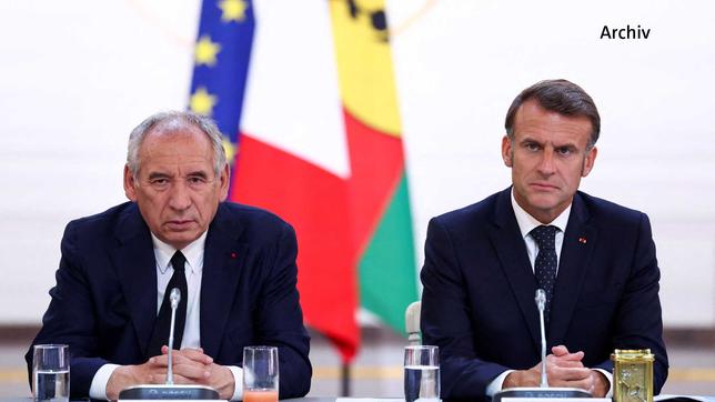 französische Premierminister François Bayrou, Staatspräsident Emmanuel Macron