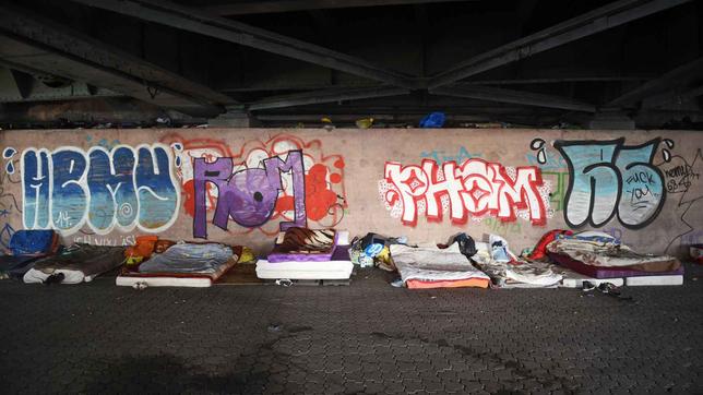 Schlafstelle wohnungsloser Menschen