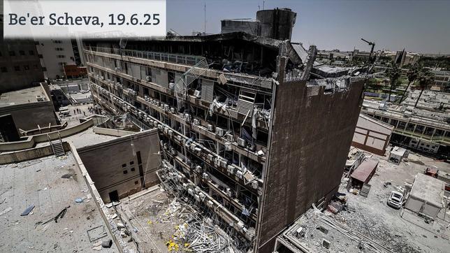 Das Krankenhaus Be'scheva in Israel wurde von einem iranischen Raktenangriff schwer getroffen.