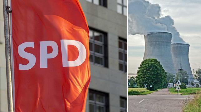 SPD-Fahne, Atomkraftwerk