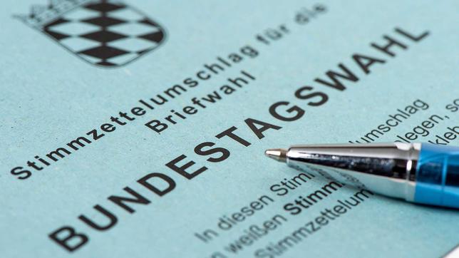 Wahlzettel für die Bundestagswahl