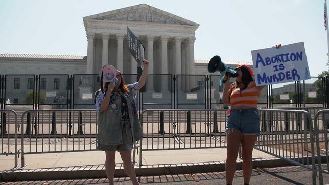 Frauen demonstrieren in Washington gegen das Recht auf Abtreibung. 