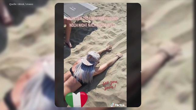 Netzreporter: Frau wird vom Strand weggezogen. 