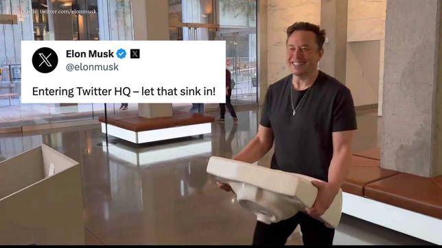 Elon Musk bei der Übernahme von Twitter