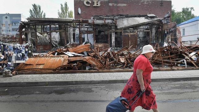 Zerstörung in Cherson, Ukraine