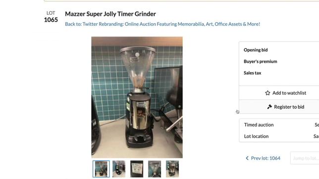 Eine Kaffeemühle aus dem Twitter-Bestand wird versteigert