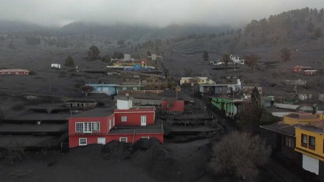 Verschüttete Häuser auf La Palma