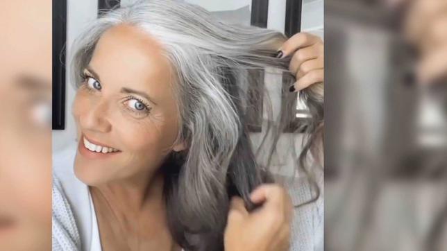 Frau mit grauem Haar: Grey hair – don't care!