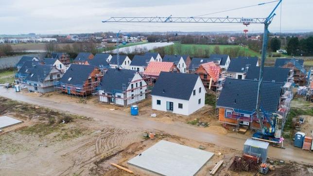 Neubaugebiet mit Einfamilienhäusern